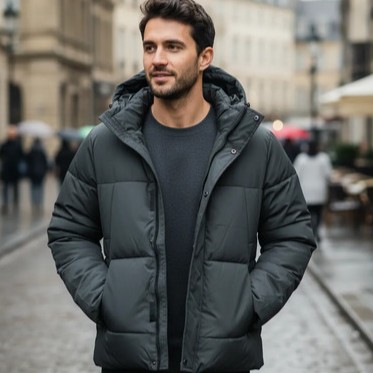 Campera Abrigo Hombre Importada Gris Plomo