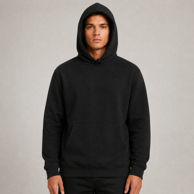 Buzo algodón c/capucha hombre Saint Negro