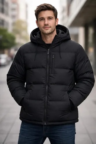 Campera Abrigo Hombre c/bolsillo Importada Negro