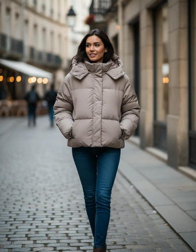 Campera Abrigo Mujer Importada Beige