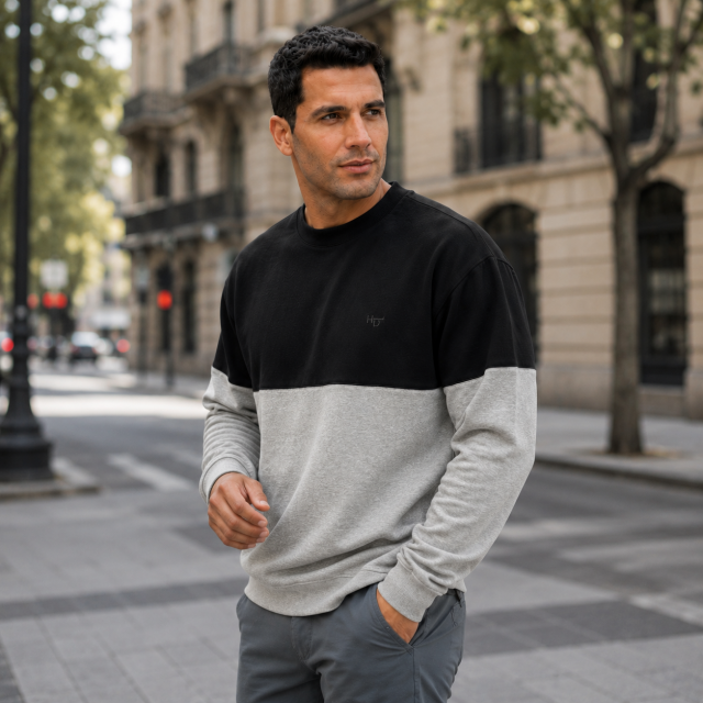 Buzo Combinado Howard Negro/Gris Melange