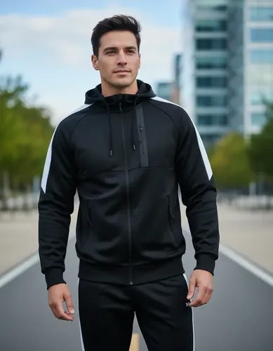 Conjunto Campera con Pantalón Importada Negro/Blanco