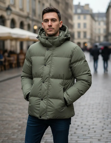 Campera Abrigo Hombre Importada Verde Militar