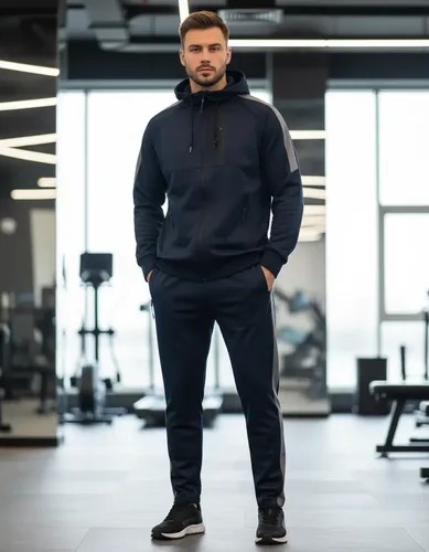 Conjunto Campera con Pantalón Importada Azul Marino/Gris