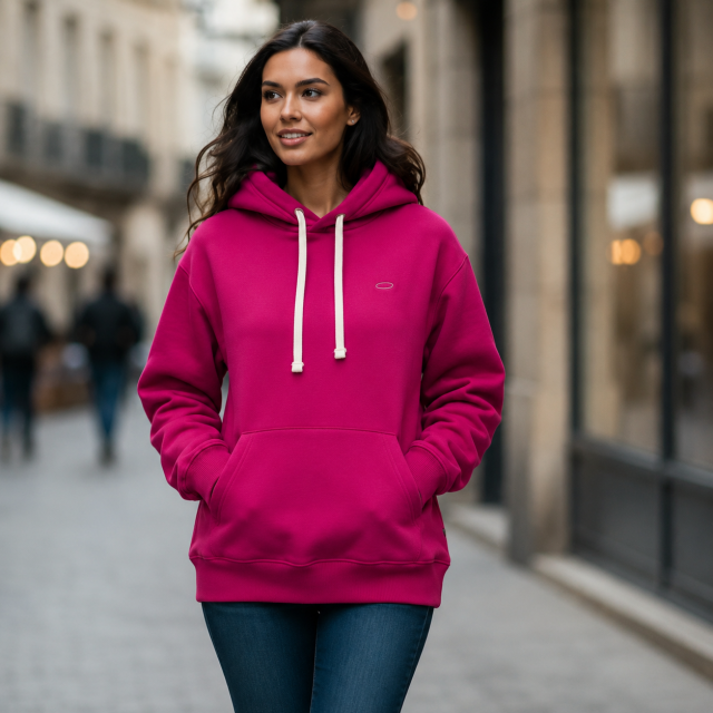 Buzo Algodón c/capucha dama Saint Fucsia