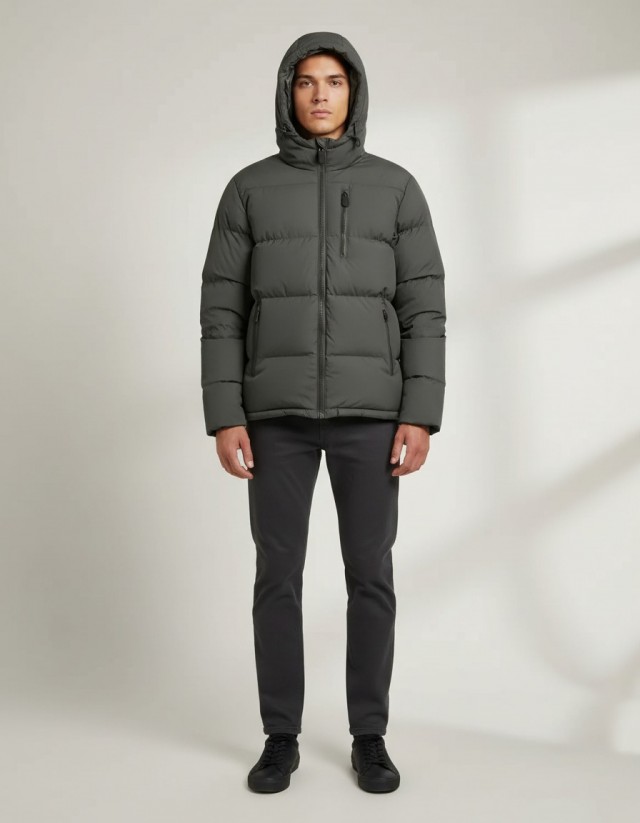 Campera Abrigo Hombre c/bolsillo Importada Gris Claro