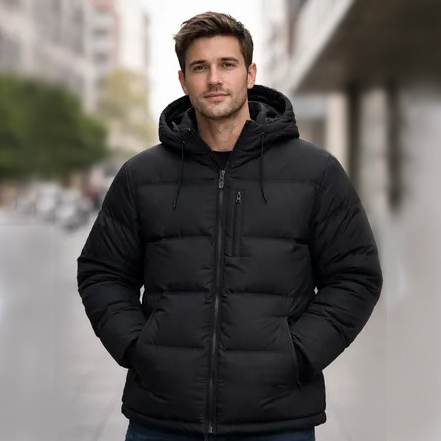 Campera Abrigo Hombre c/bolsillo Importada Negro